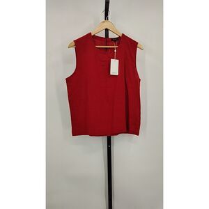 Quince Red Linen Sleeveless Top